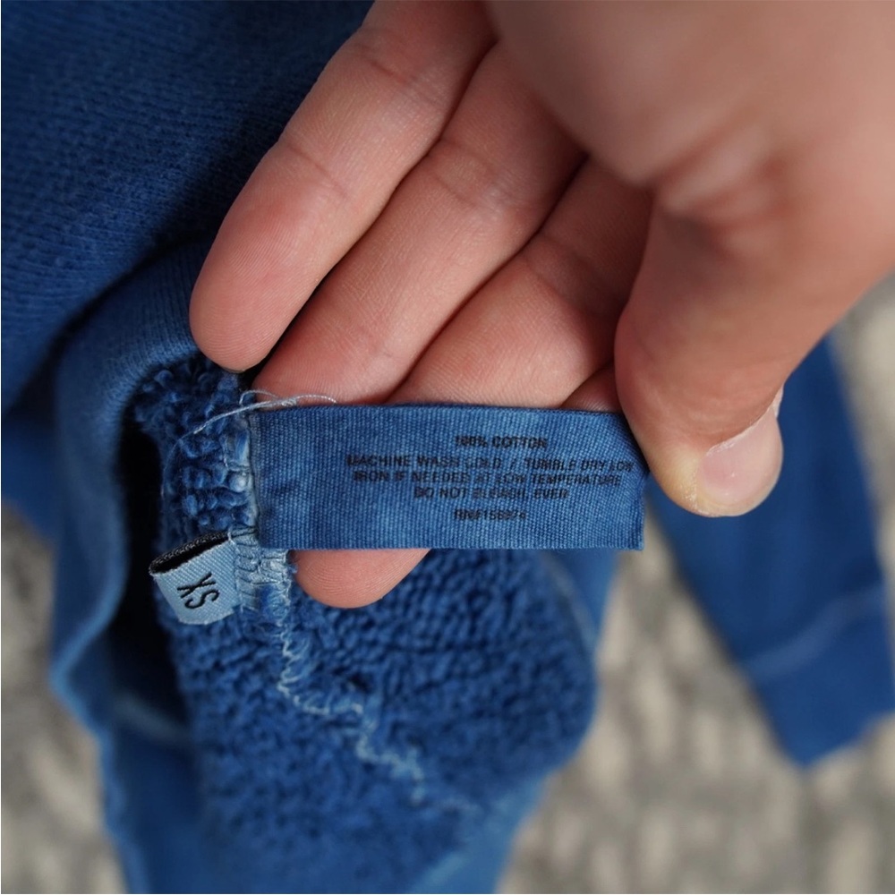 Imogene + Willie Indigo Sweatshirt Fleece Sz XS Limited Edition Blue 0010 - Picture 9 of 14